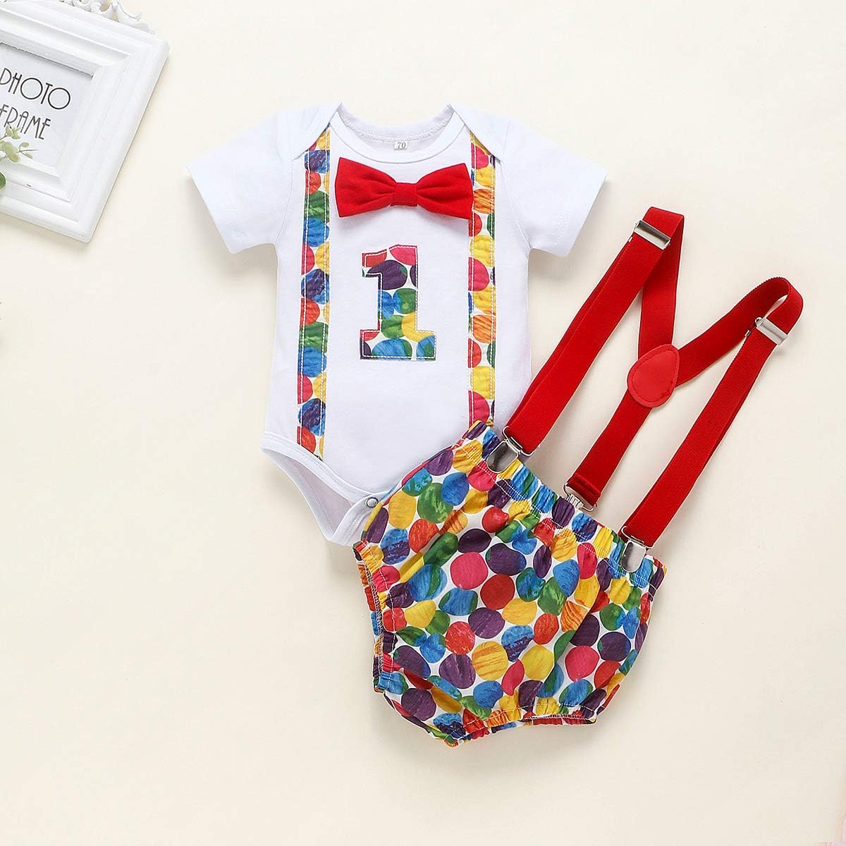 Baby Clothes 1st Birthday Outfits Short Long Sleeve Romper Pants Suspenders Strap Outfits Toddler Boy First Sets - Image 2